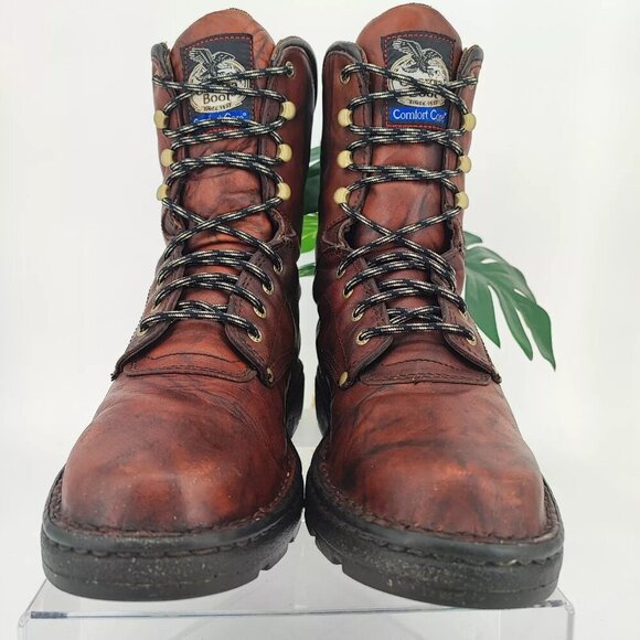 Georgia Men's Eagle Light Russet  Brown Leather Work Boots Size 12M US - Picture 2 of 15